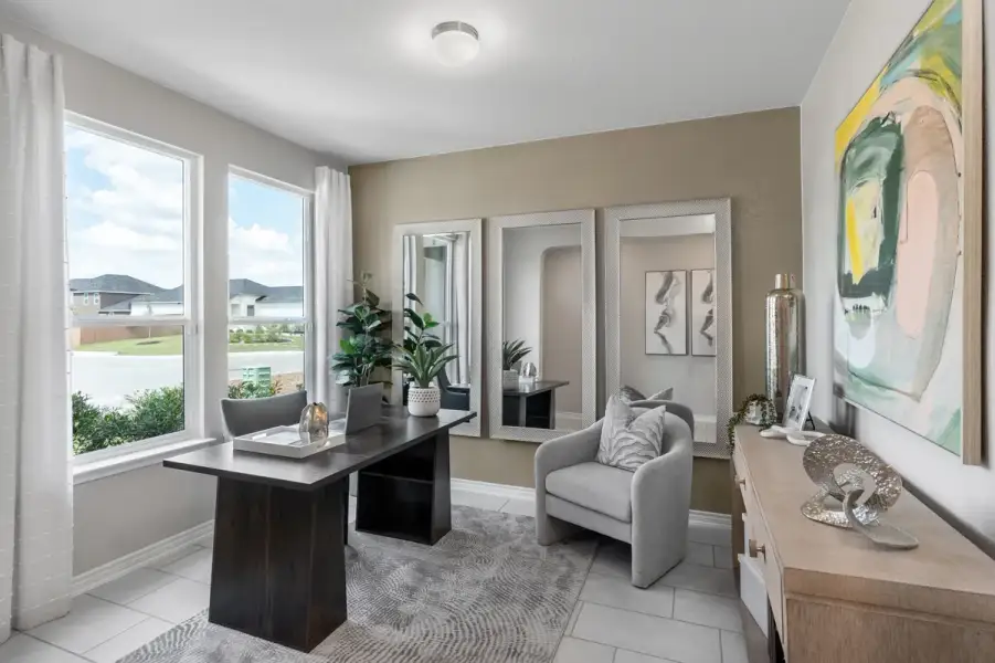 Representative furnished interior of a home built from the 2702 by KB Home in Espino Trails, San Antonio (Image 3).