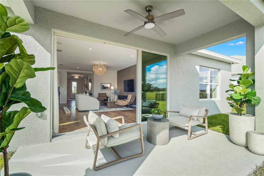 Exterior details and patio area of a home in North River Ranch -  Longmeadow, Parrish (Image 2).