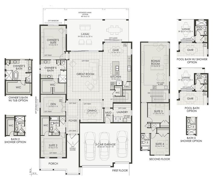 2D floor plan layout for the Aviso by Homes by Towne in Shellstone at Waterside, Sarasota, FL (Image 4).