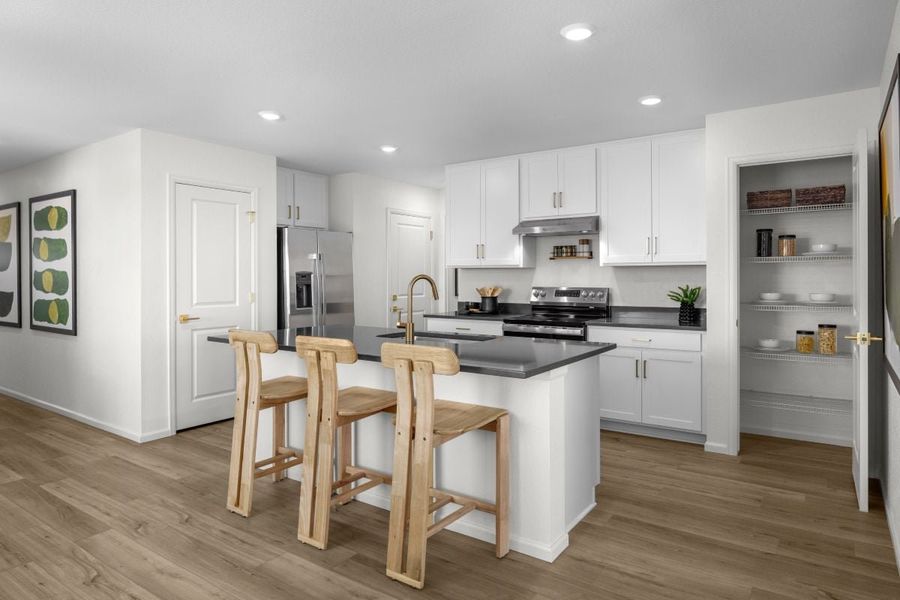 Representative furnished interior of a home built from the 1382 by KB Home in Legato, Commerce City (Image 4).
