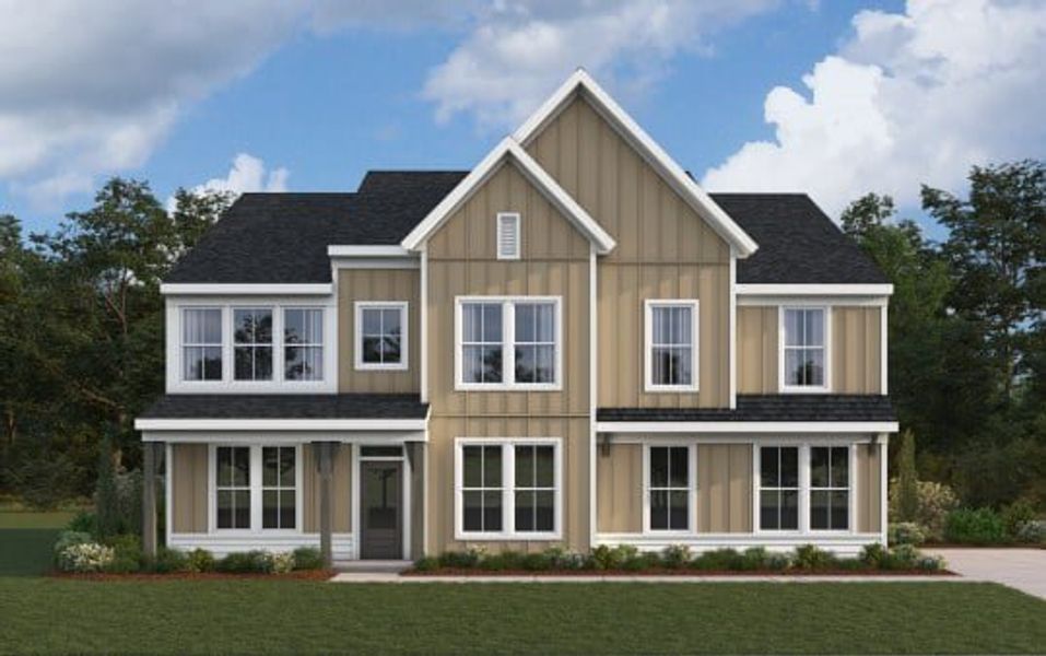 Representative exterior photo of a completed home built from the Carrington by Fischer Homes in Stonehaven, Hoschton, GA (Image 11).