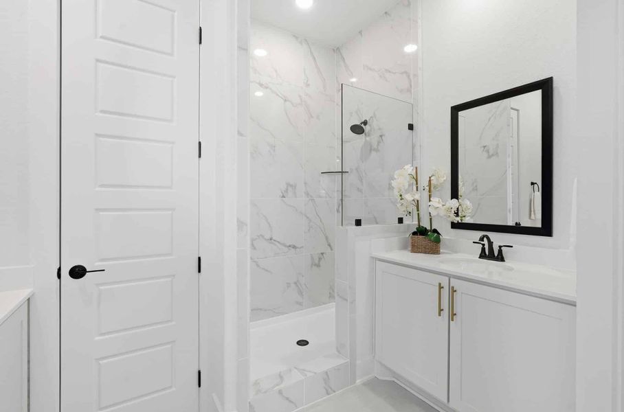 Furnished interior view inside a new home in Centero at Stone Oak, San Antonio (Image 8).