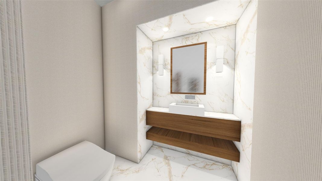 Powder Room Rendering Powder Room Rendering