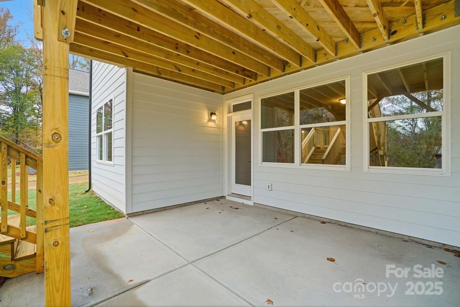 Patio area at walk out basement