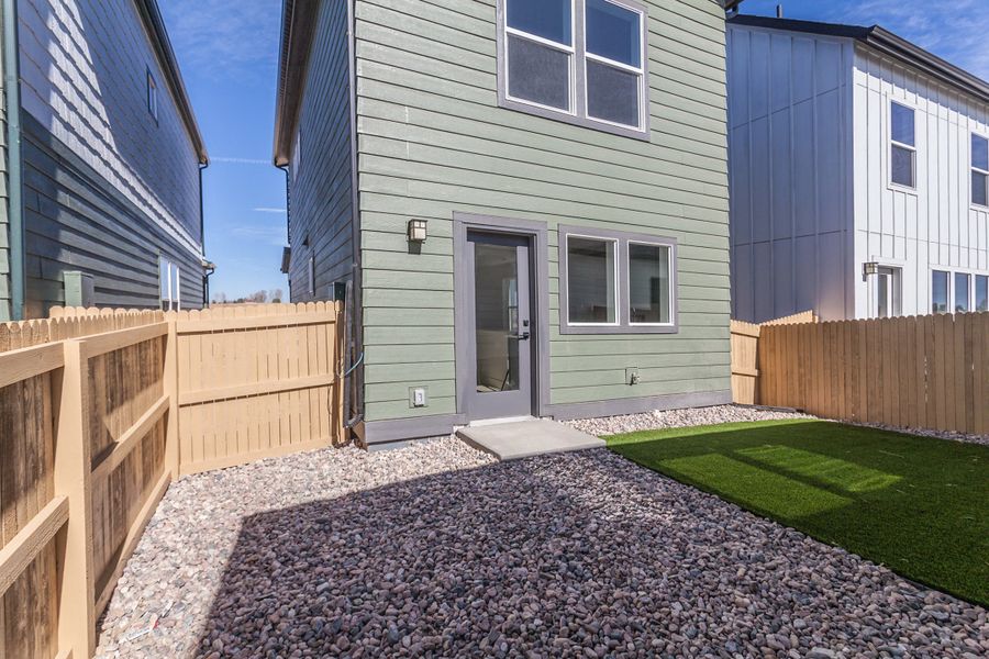 Exterior details and patio area of a home in Prairie Song, Windsor (Image 4). Exterior details and patio area of a home in Prairie Song, Windsor (Image 4).
