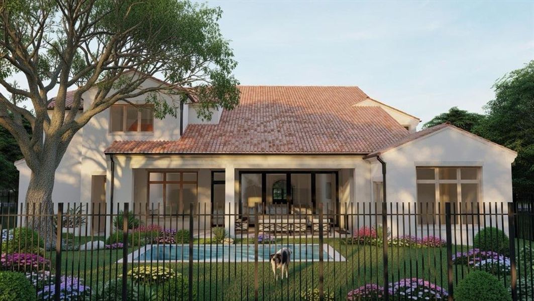 Rendering of home: may not be exact finishes of actual home-- pool not included in price of home, but it prepped for pool