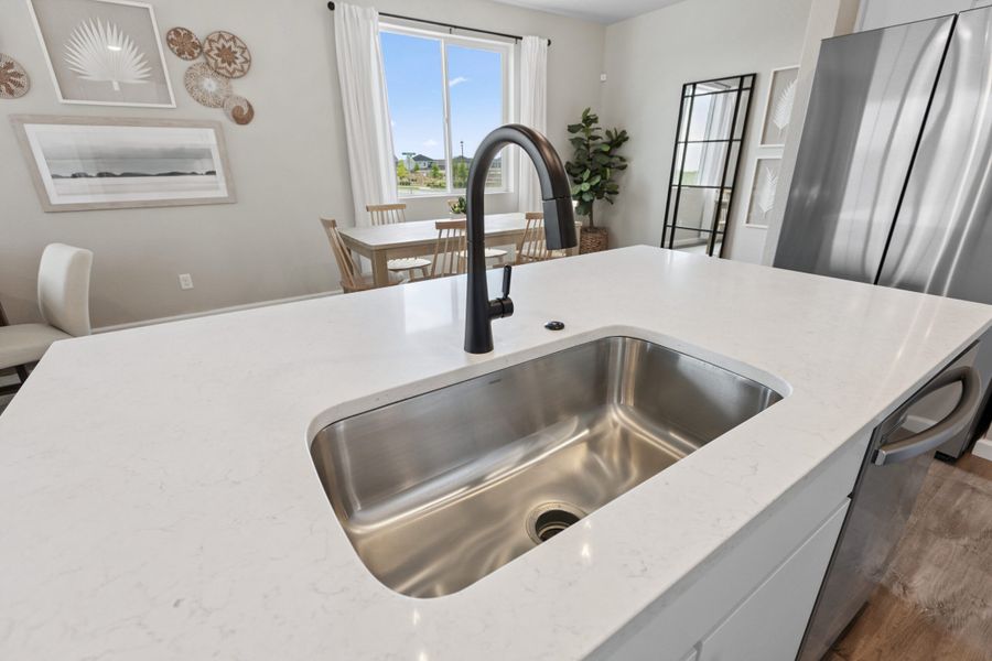 Representative furnished interior of a home built from the Biscayne by Landsea Homes in Pintail Commons at Johnstown Village, Johnstown (Image 18).