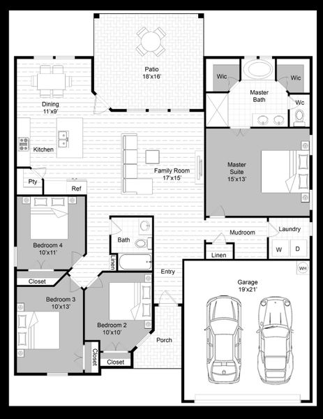2D floor plan layout of this home in Fair Oaks, Bridgeport, TX (Image 5).