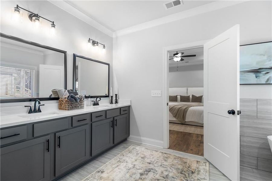 Furnished interior view inside a new home in Belle Woode Estates, Monroe (Image 27). Furnished interior view inside a new home in Belle Woode Estates, Monroe (Image 27).