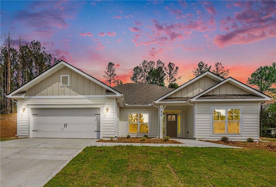 Front exterior of a new home in Eagle Heights, Maysville, GA, highlighting curb appeal (Image 20). Front exterior of a new home in Eagle Heights, Maysville, GA, highlighting curb appeal (Image 20).