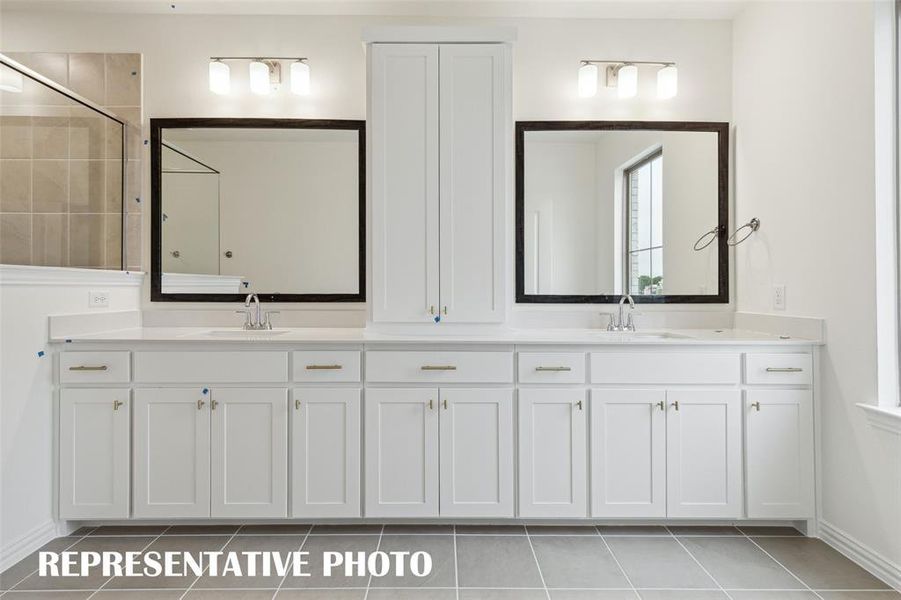 Plenty of space for two in this wonderful owner's bath.  REPRESENTATIVE PHOTO