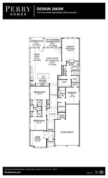 2D floor plan layout of this home in Stonecreek Estates 50', Richmond, TX (Image 5).