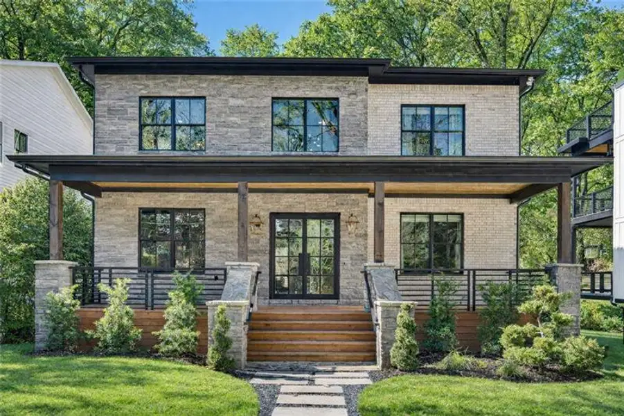 Front exterior of a new home in , Atlanta, GA, highlighting curb appeal (Image 2). Front exterior of a new home in , Atlanta, GA, highlighting curb appeal (Image 2).