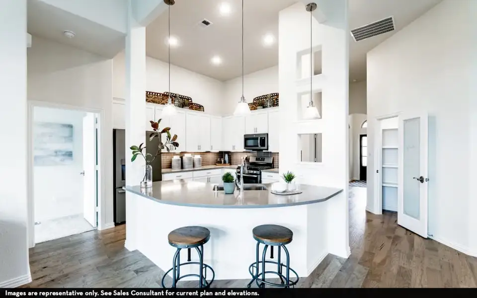 Furnished interior view inside a new home in The Woodlands at Medina Hills, Mico (Image 5).