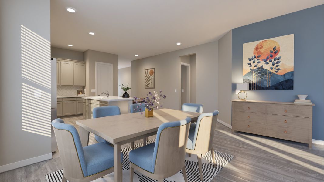 Representative furnished interior of a home built from the Austin by Tricoast Homes in Sunterra 40, Katy (Image 12).