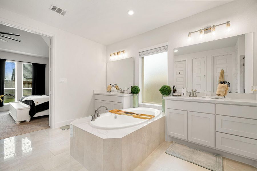 Furnished interior view inside a new home in , Manvel (Image 36).