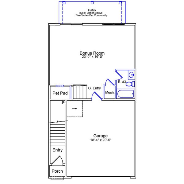 2D floor plan layout of this home in Sweetbrier, Durham, NC (Image 2).