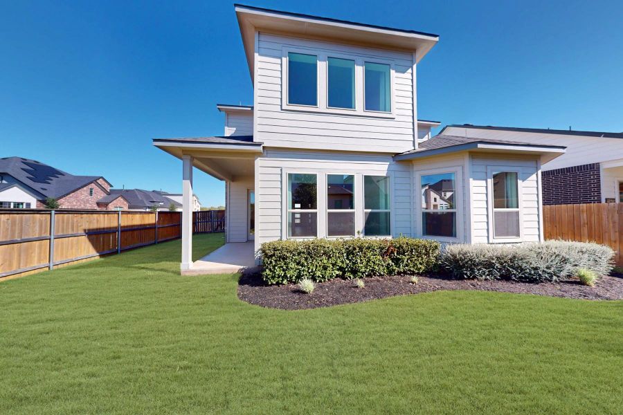 Exterior details and patio area of a home in Cascades at Onion Creek, Austin (Image 28). Exterior details and patio area of a home in Cascades at Onion Creek, Austin (Image 28).