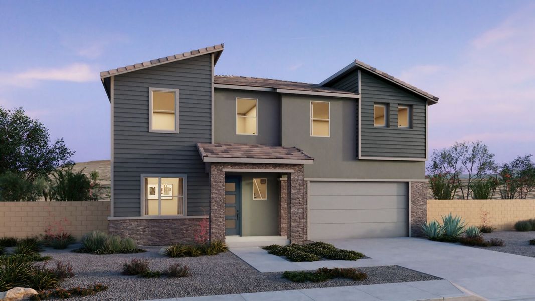 Representative exterior photo of a completed home built from the Revere by Mattamy Homes in Montelena, Marana, AZ (Image 2).