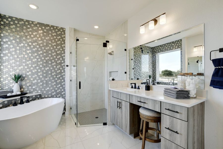 Representative furnished interior of a home built from the Jester by Scott Felder Homes in Prominence, San Antonio (Image 12).