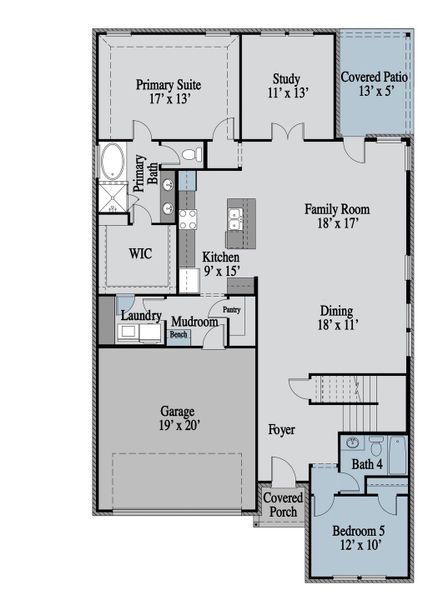 2D floor plan layout of this home in Elevon, Lavon, TX (Image 5).