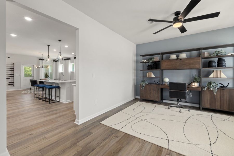 Furnished interior view inside a new home in Cambria, Garner (Image 6). Furnished interior view inside a new home in Cambria, Garner (Image 6).