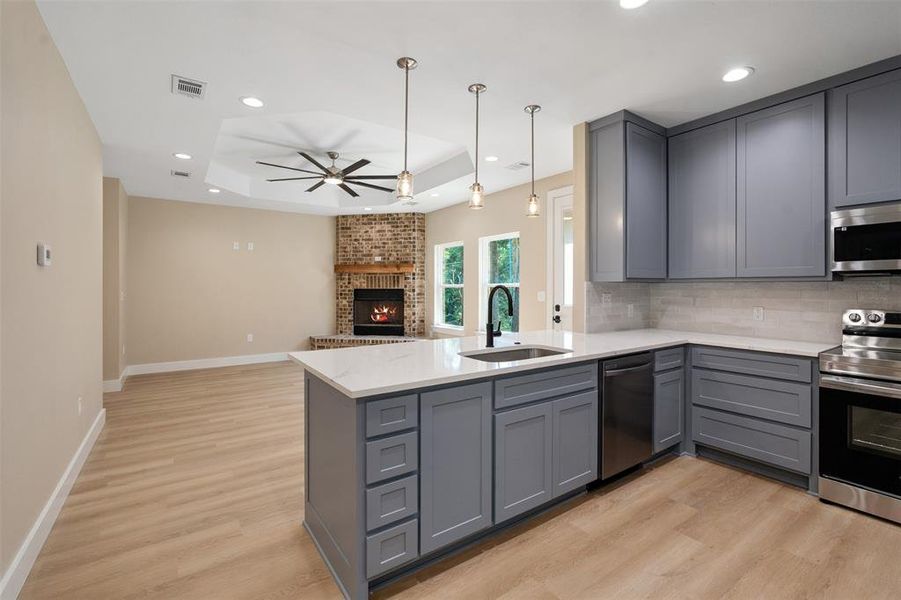 Furnished interior view inside a new home in , Gun Barrel City (Image 9).