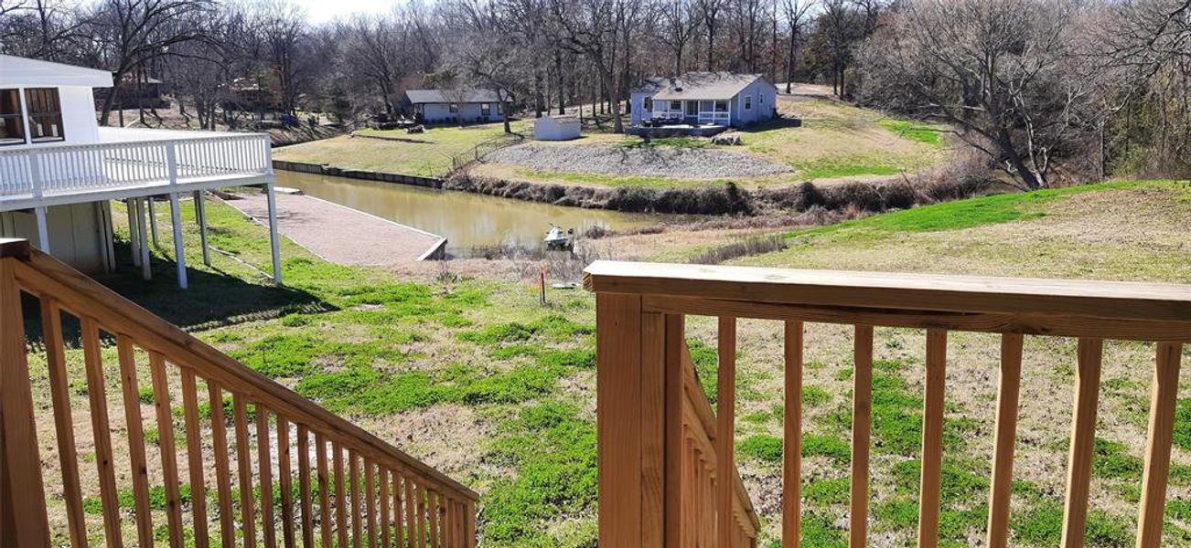 View of yard featuring a water view