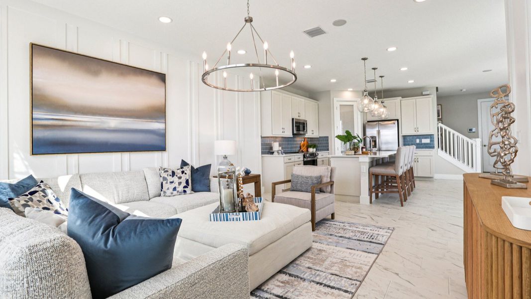 The Living Room and Kitchen