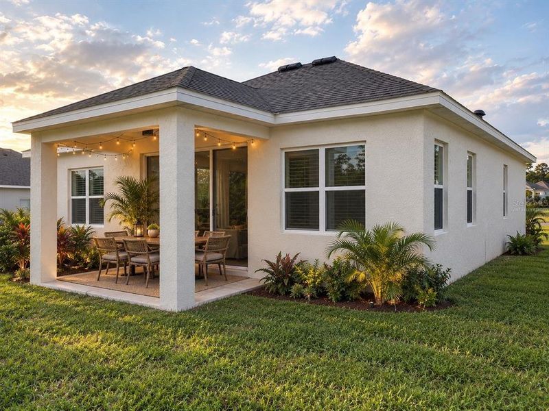 Exterior details and patio area of a home in North River Ranch, Parrish (Image 16).