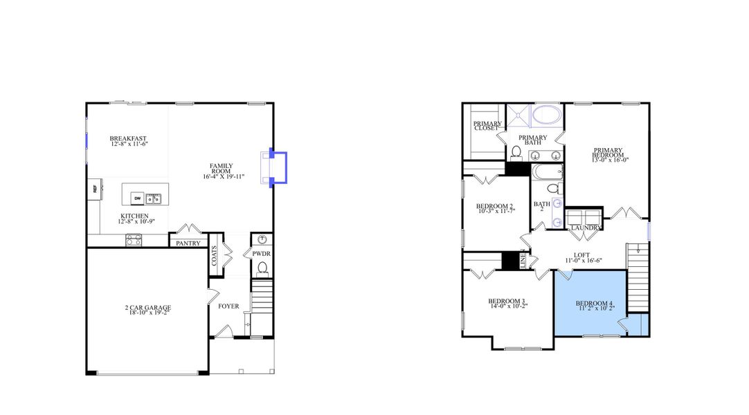 2D floor plan layout of this home in Oakley Pointe, Moncks Corner, SC (Image 3).