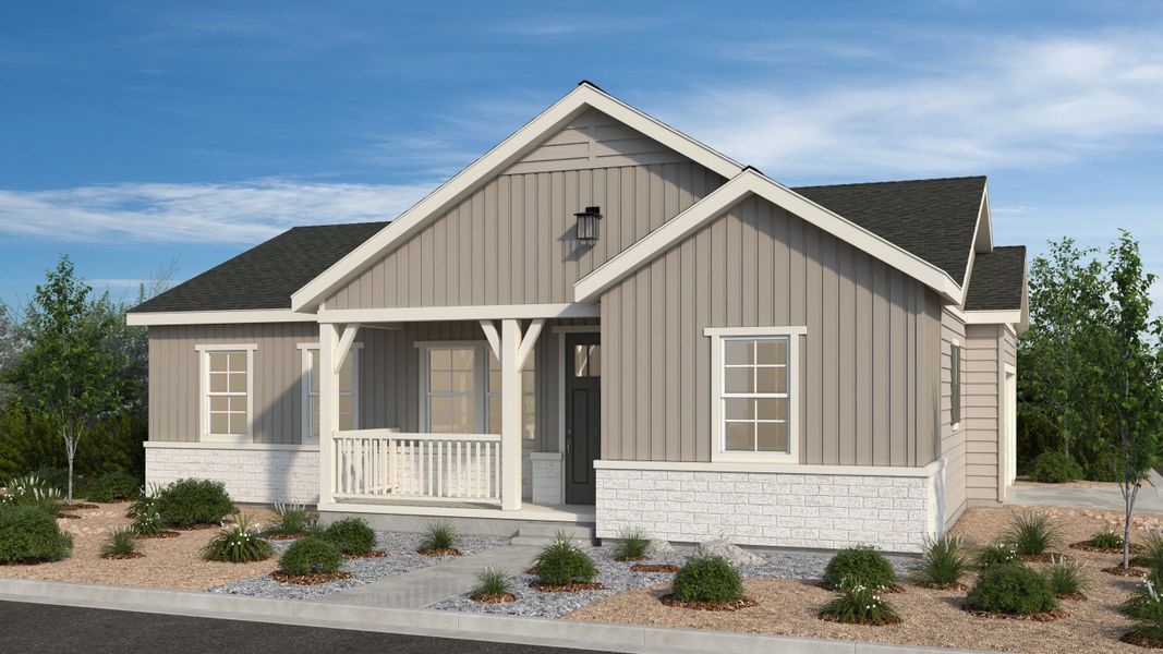 Representative exterior photo of a completed home built from the The Bluff by Taylor Morrison in Trailstone, Arvada, CO (Image 21). Representative exterior photo of a completed home built from the The Bluff by Taylor Morrison in Trailstone, Arvada, CO (Image 21).