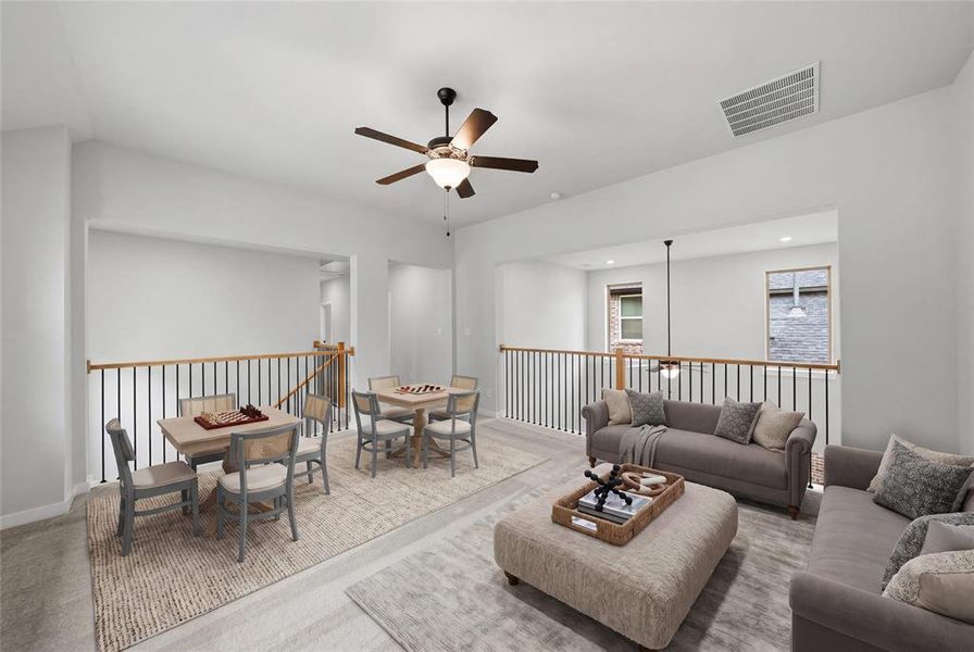 Furnished interior view inside a new home in Light Farms Brenham - 40' Lots, Celina (Image 20). Furnished interior view inside a new home in Light Farms Brenham - 40' Lots, Celina (Image 20).