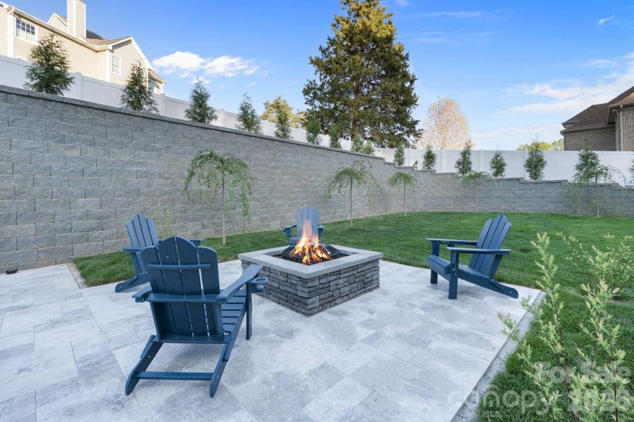 Dedicated fire-pit and custom landscaping