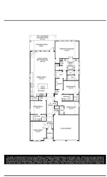 2D floor plan layout of this home in Kresston 50', Montgomery, TX (Image 2).