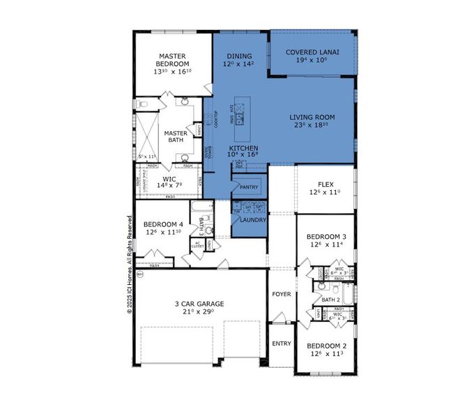 2D floor plan layout for the South Bay - Elite Series | 60' Wide Lots by ICI Homes in Oakbend, Venice, FL (Image 3). 2D floor plan layout for the South Bay - Elite Series | 60' Wide Lots by ICI Homes in Oakbend, Venice, FL (Image 3).