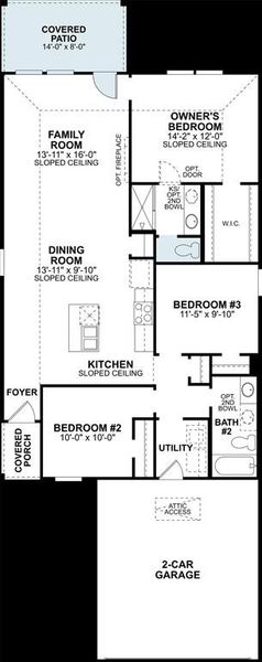 2D floor plan layout of this home in Meadow Park, Denton, TX (Image 2). 2D floor plan layout of this home in Meadow Park, Denton, TX (Image 2).