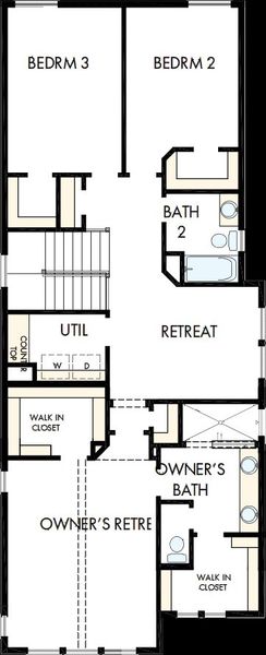 2D floor plan layout of this home in Two Step Farm - Cottages Row Collection, Montgomery, TX (Image 5).