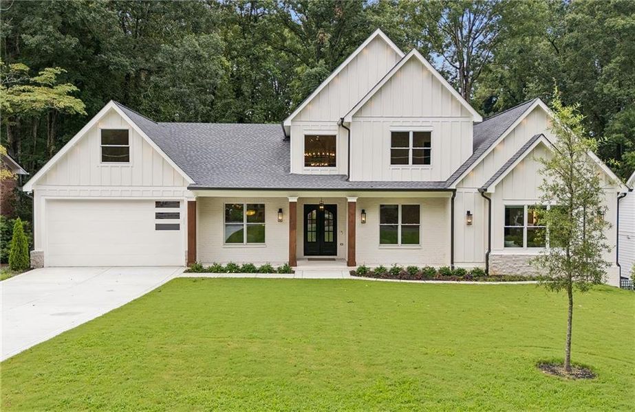 Front exterior of a new home in , Atlanta, GA, highlighting curb appeal (Image 39).
