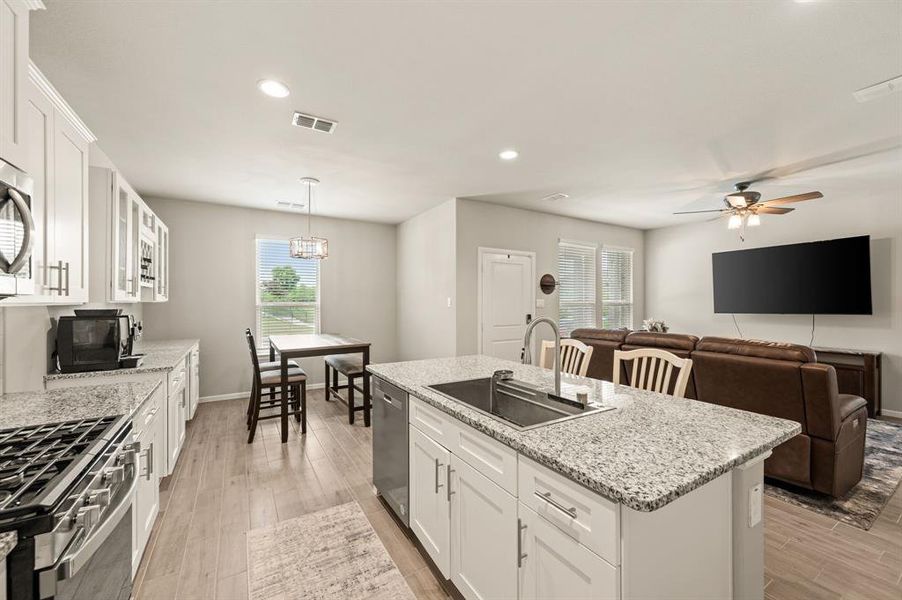 Furnished interior view inside a new home in Heritage Village, Haltom City (Image 11). Furnished interior view inside a new home in Heritage Village, Haltom City (Image 11).