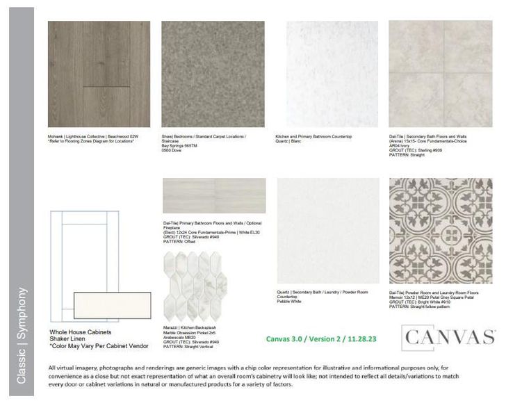 Design Selections.  Home is under construction and selections are subject to change.