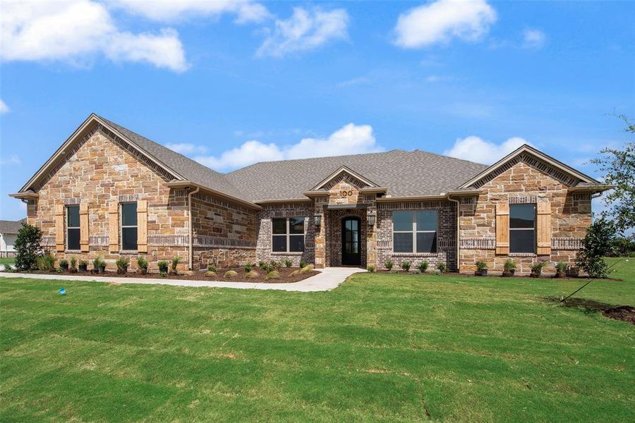 Front exterior of a new home in , Glen Rose, TX, highlighting curb appeal (Image 23). Front exterior of a new home in , Glen Rose, TX, highlighting curb appeal (Image 23).