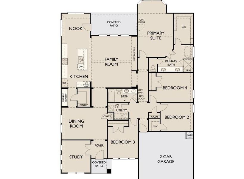2D floor plan layout of this home in Provence 70s, Austin, TX (Image 3).