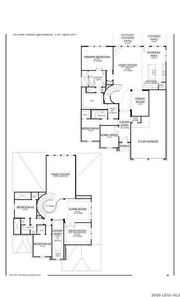 2D floor plan layout of this home in Kallison Ranch, San Antonio, TX (Image 2).