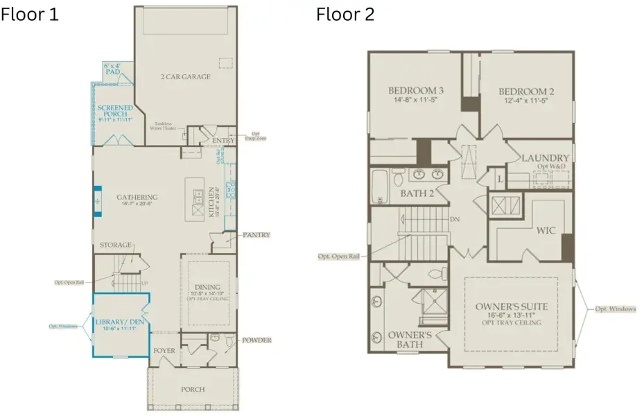 2D floor plan layout of this home in Saunders Farm, Willow Spring, NC (Image 3). 2D floor plan layout of this home in Saunders Farm, Willow Spring, NC (Image 3).