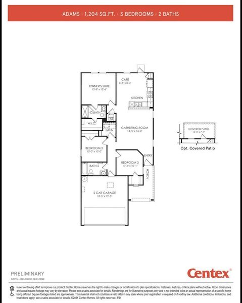 2D floor plan layout of this home in Montgomery Bend, Montgomery, TX (Image 2).