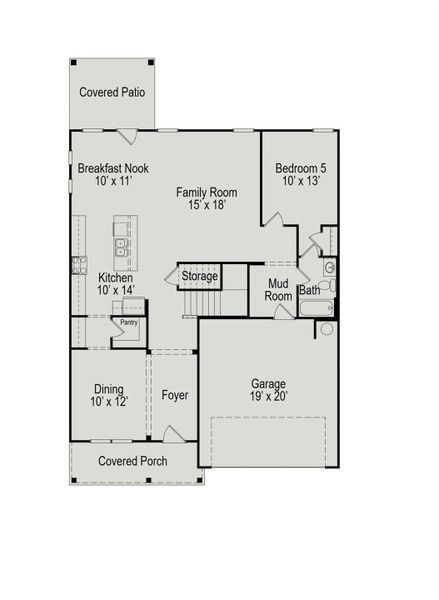 2D floor plan layout of this home in Audubon 50's, Magnolia, TX (Image 5). 2D floor plan layout of this home in Audubon 50's, Magnolia, TX (Image 5).