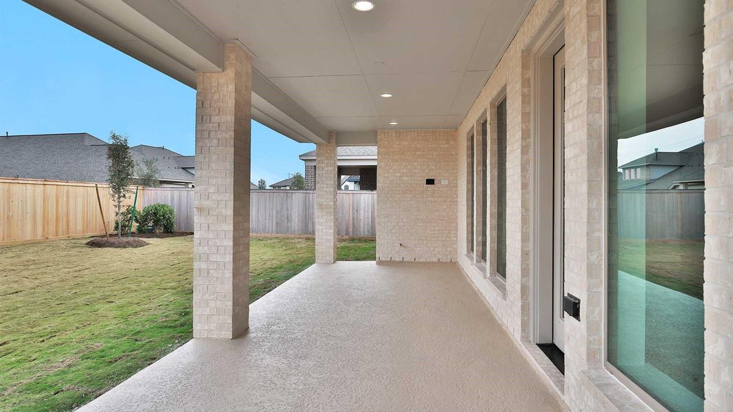 Exterior details and patio area of a home in Bridgeland 55', Cypress (Image 4).