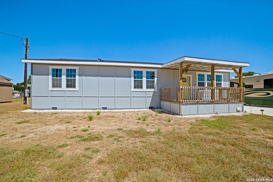 Exterior details and patio area of a home in , Bandera (Image 20).