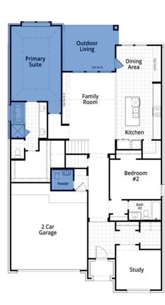 2D floor plan layout of this home in The Crossvine, Schertz, TX (Image 3). 2D floor plan layout of this home in The Crossvine, Schertz, TX (Image 3).